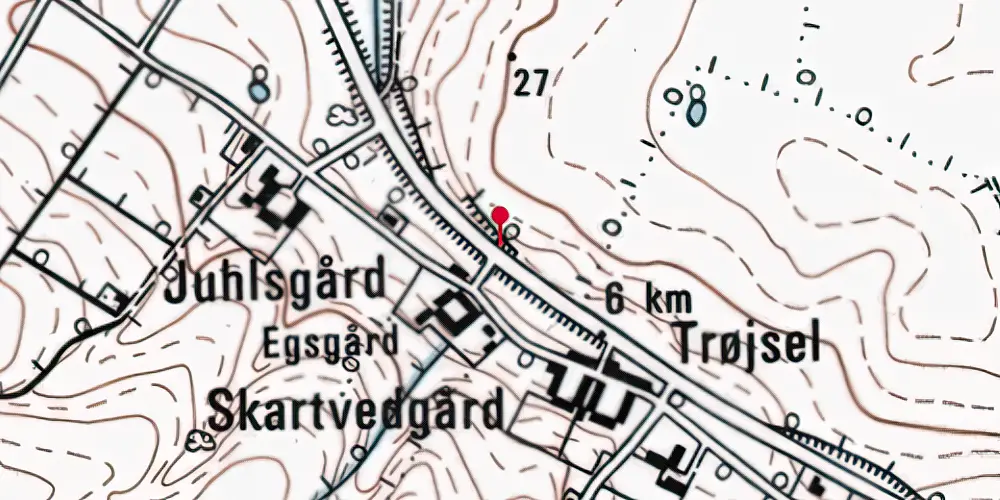 Historisk kort over Skartved Trinbræt Historisk kort over Skartved Trinbræt