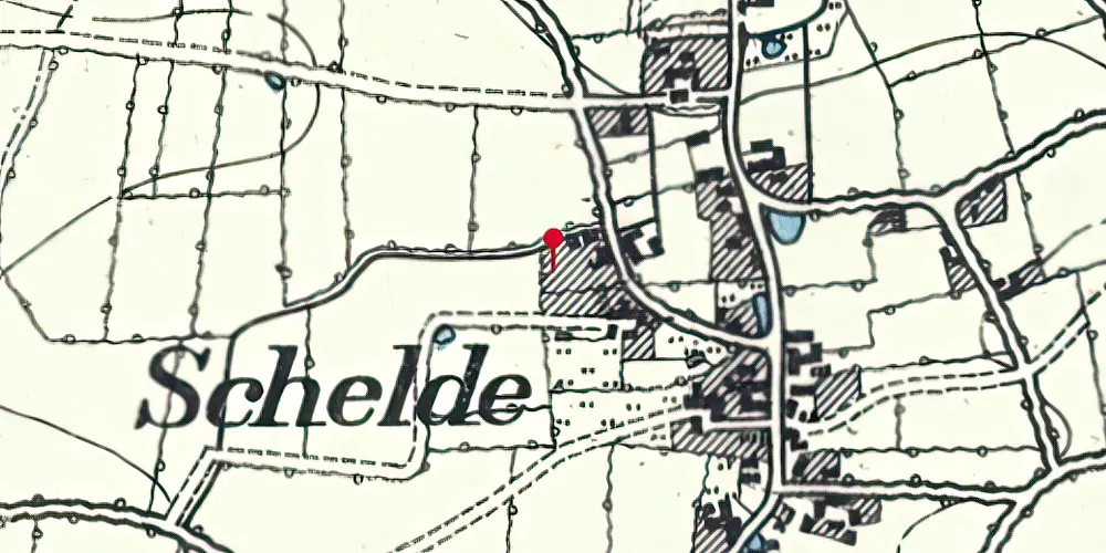 Historisk kort over Skelde Station Historisk kort over Skelde Station