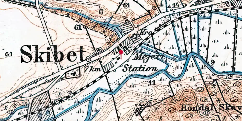 Historisk kort over Skibet Holdeplads Historisk kort over Skibet Holdeplads