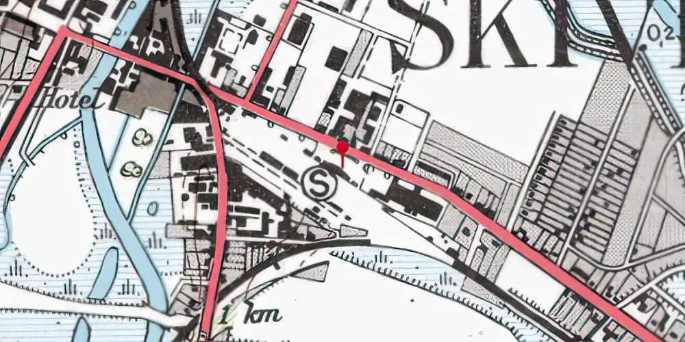 Historisk kort over Skive Station [1888-1962]