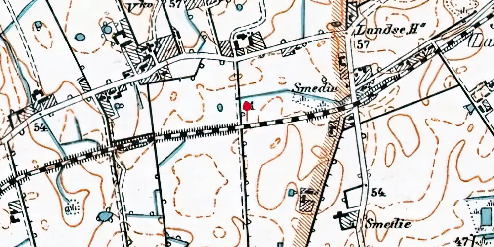 Historisk kort over Skovhuse Trinbræt