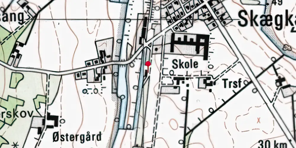 Historisk kort over Skægkær Station