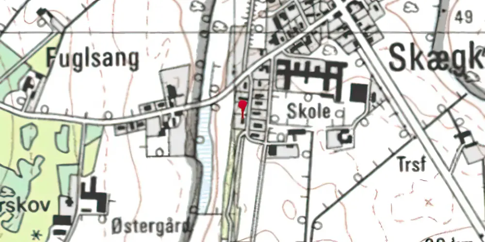 Historisk kort over Skægkær Station