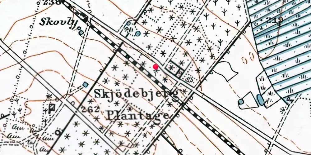 Historisk kort over Skødebjerg Nord Sidespor Historisk kort over Skødebjerg Nord Sidespor