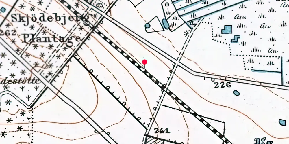 Historisk kort over Skødebjerg Syd Sidespor