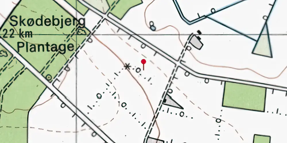 Historisk kort over Skødebjerg Syd Sidespor