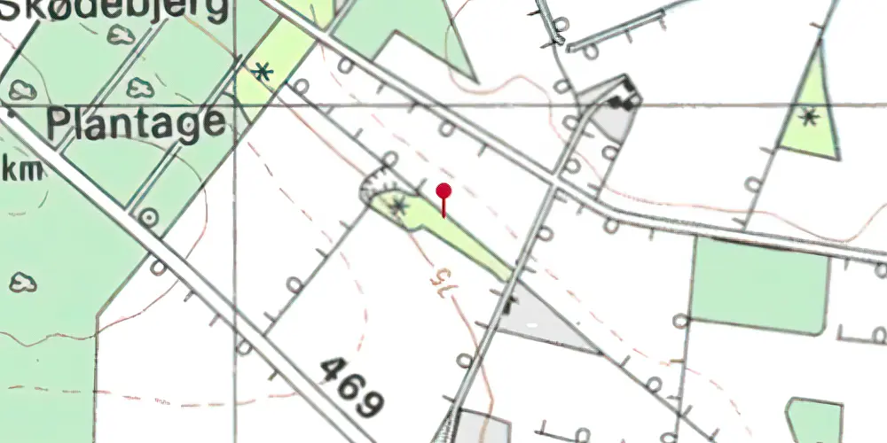 Historisk kort over Skødebjerg Syd Sidespor