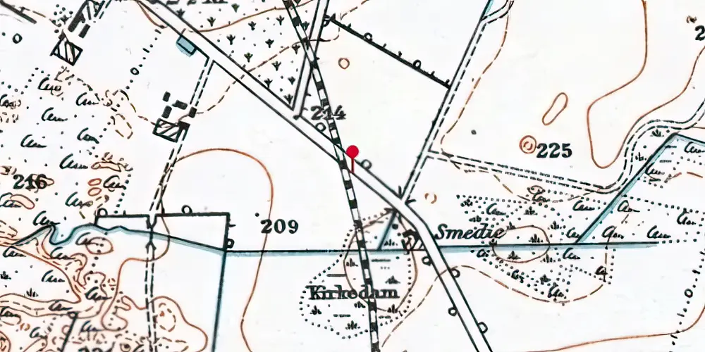 Historisk kort over Skjødebro Trinbræt