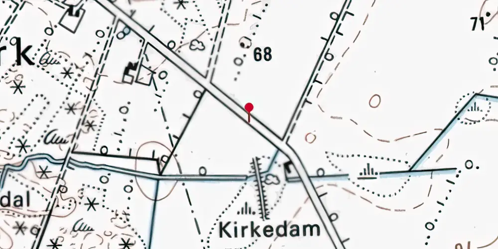 Historisk kort over Skjødebro Trinbræt