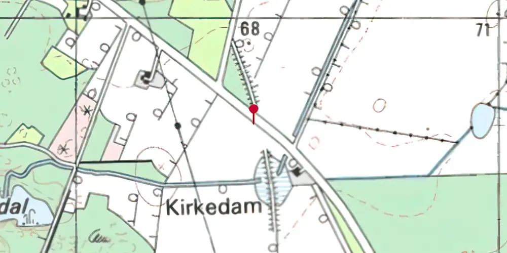 Historisk kort over Skjødebro Trinbræt