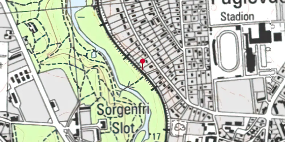 Historisk kort over Slotsparken Trinbræt