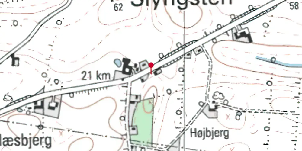 Historisk kort over Slyngsten Holdeplads Historisk kort over Slyngsten Holdeplads