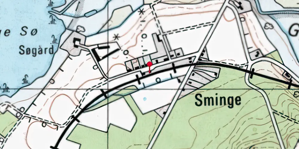 Historisk kort over Sminge Station