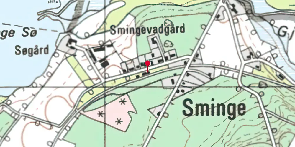 Historisk kort over Sminge Station