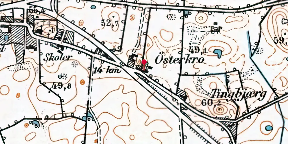 Historisk kort over Sommersted Øst Holdeplads