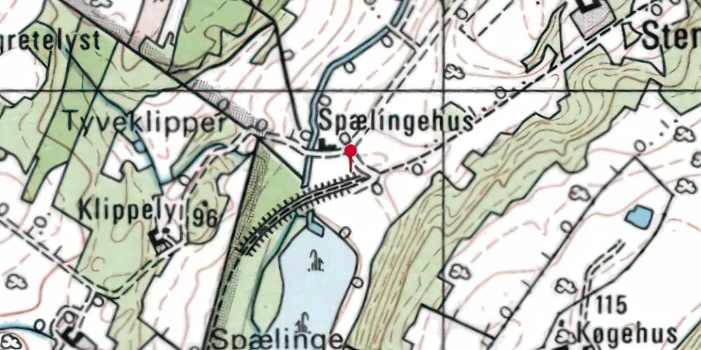 Historisk kort over Spellingmose Sidespor