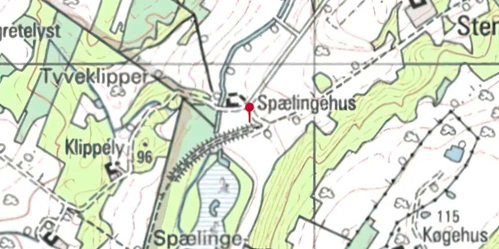 Historisk kort over Spellingmose Sidespor