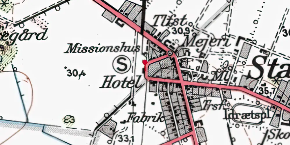 Historisk kort over Stakroge Station Historisk kort over Stakroge Station