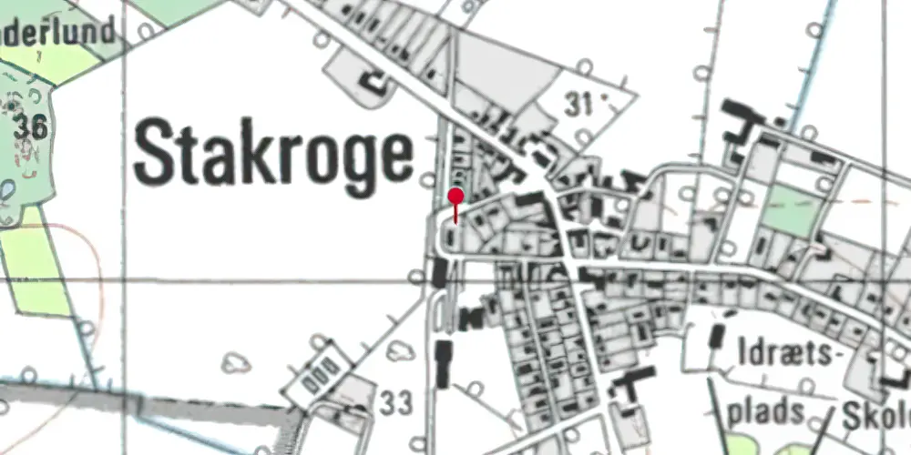 Historisk kort over Stakroge Station Historisk kort over Stakroge Station