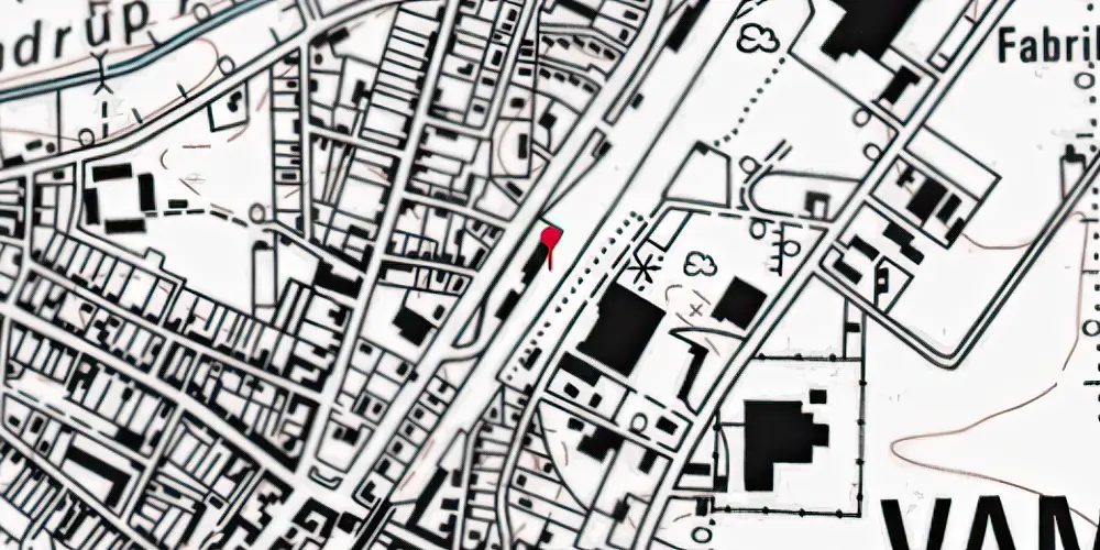 Historisk kort over Vamdrup Station