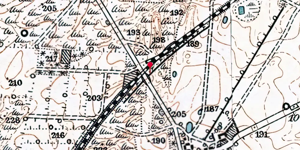 Historisk kort over Stanghede Trinbræt med Sidespor