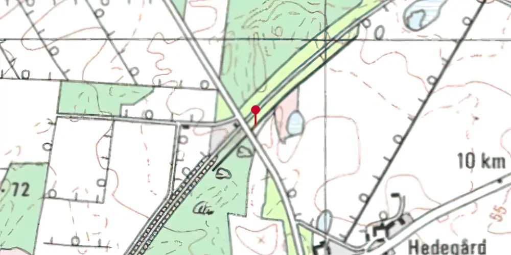 Historisk kort over Stanghede Trinbræt med Sidespor