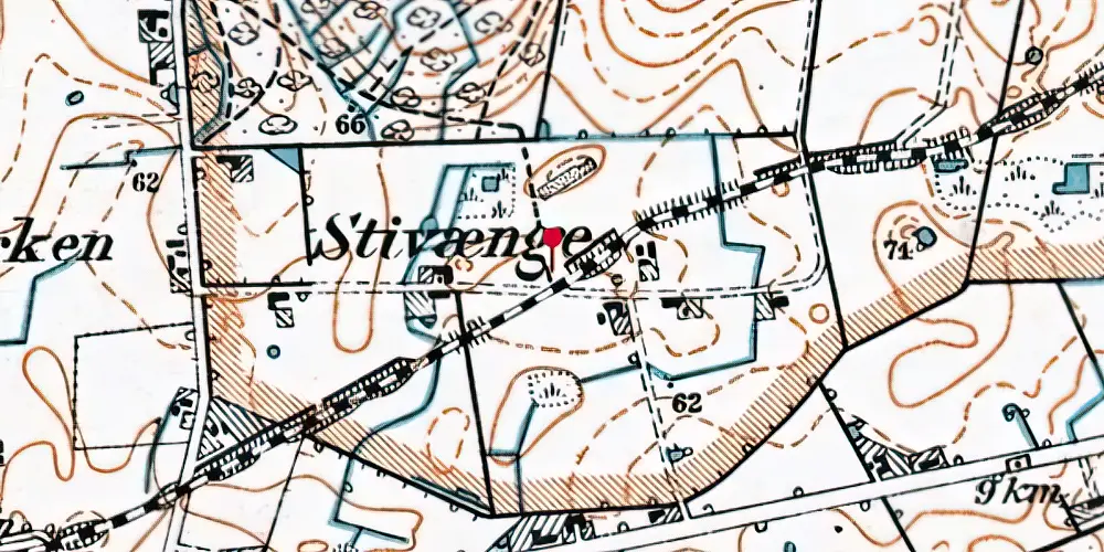 Historisk kort over Stivænge Trinbræt Historisk kort over Stivænge Trinbræt