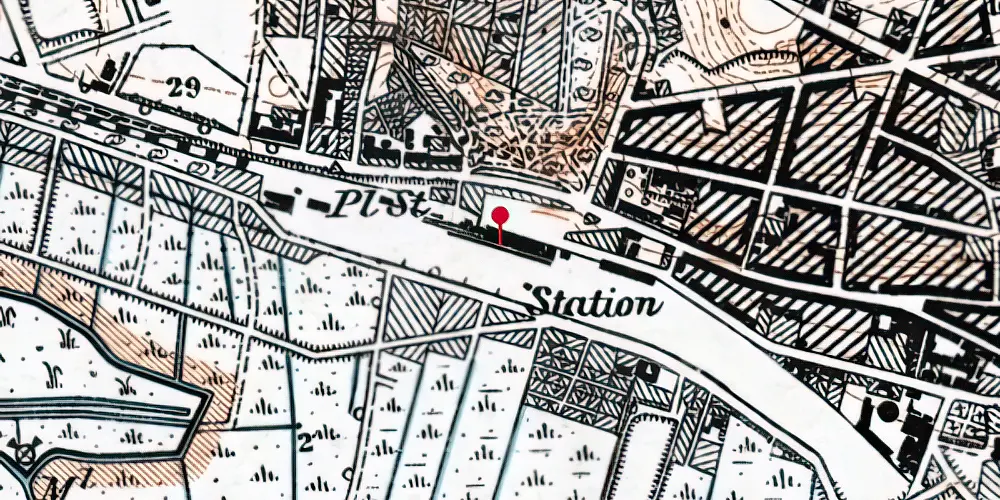 Historisk kort over Randers Station Historisk kort over Randers Station