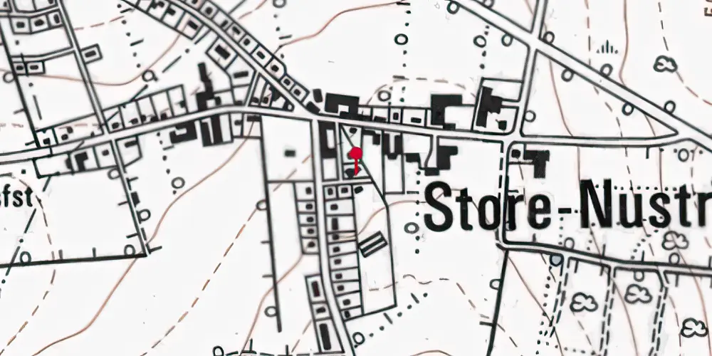 Historisk kort over Store Nustrup Station