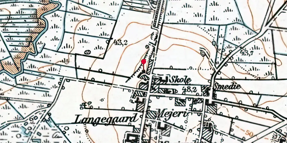 Historisk kort over Strandelhjørn Station