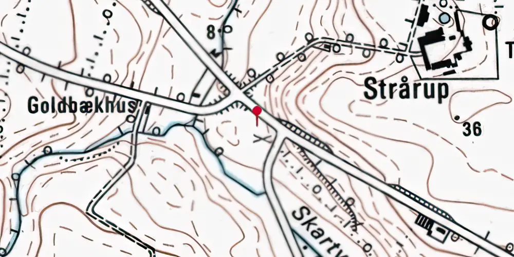 Historisk kort over Strårup Trinbræt