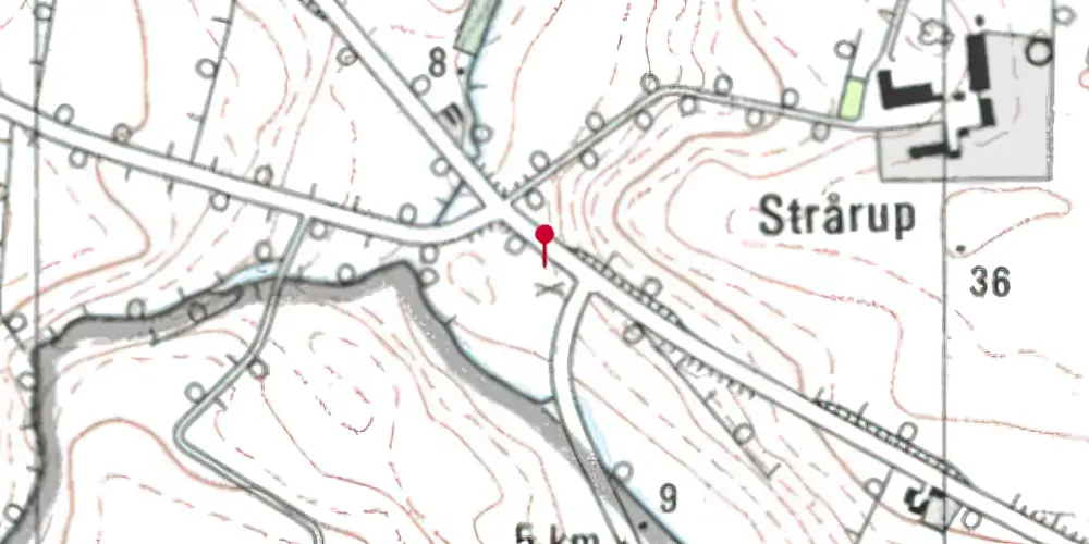Historisk kort over Strårup Trinbræt