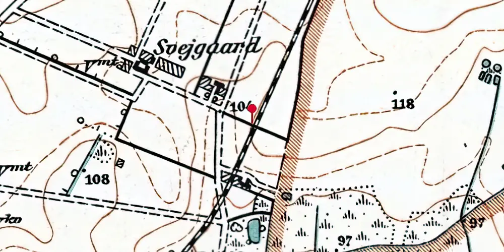 Historisk kort over Svejgaard Trinbræt