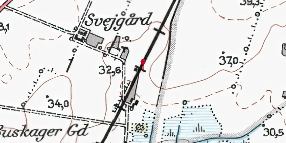 Historisk kort over Svejgaard Trinbræt