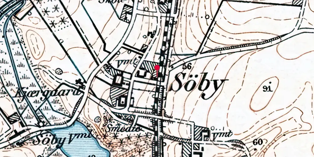 Historisk kort over Søby Trinbræt Historisk kort over Søby Trinbræt