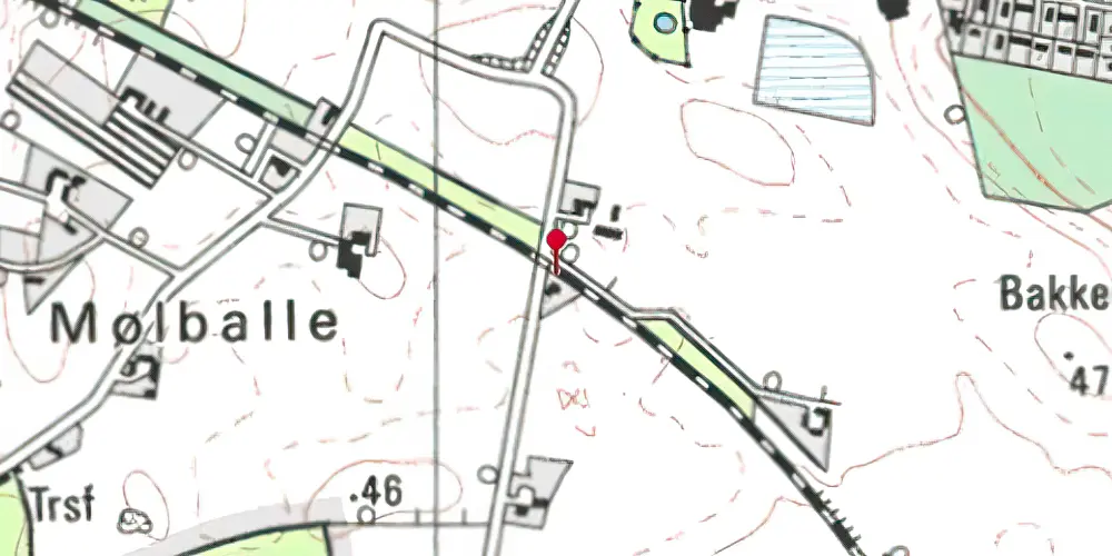 Historisk kort over Søften Trinbræt Historisk kort over Søften Trinbræt