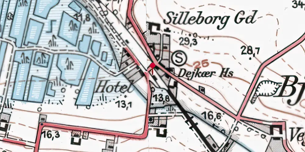 Historisk kort over Bjerregrav Station Historisk kort over Bjerregrav Station