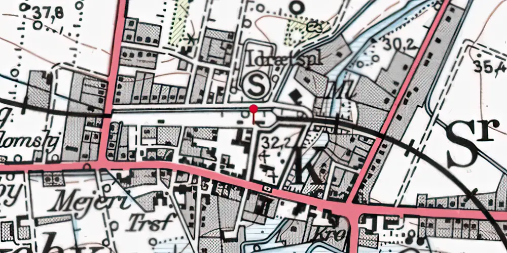 Historisk kort over Sønder Omme Station Historisk kort over Sønder Omme Station