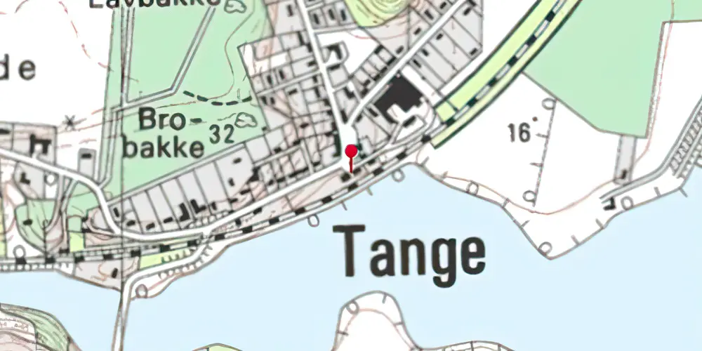 Historisk kort over Tange Station