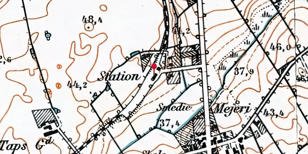 Historisk kort over Taps Station