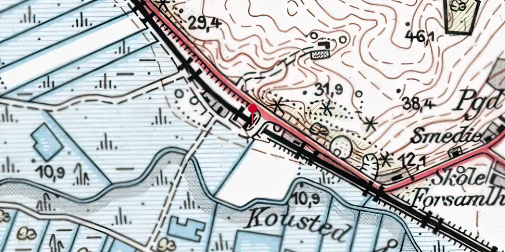 Historisk kort over Kovsted Trinbræt