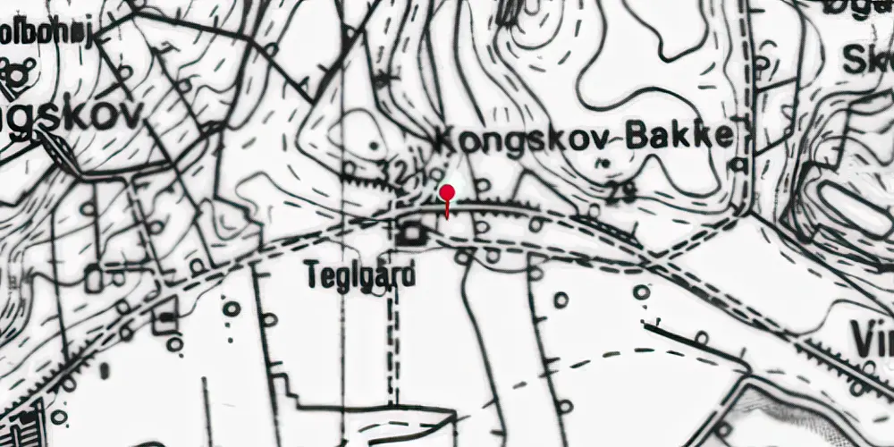 Historisk kort over Teglgård Trinbræt Historisk kort over Teglgård Trinbræt