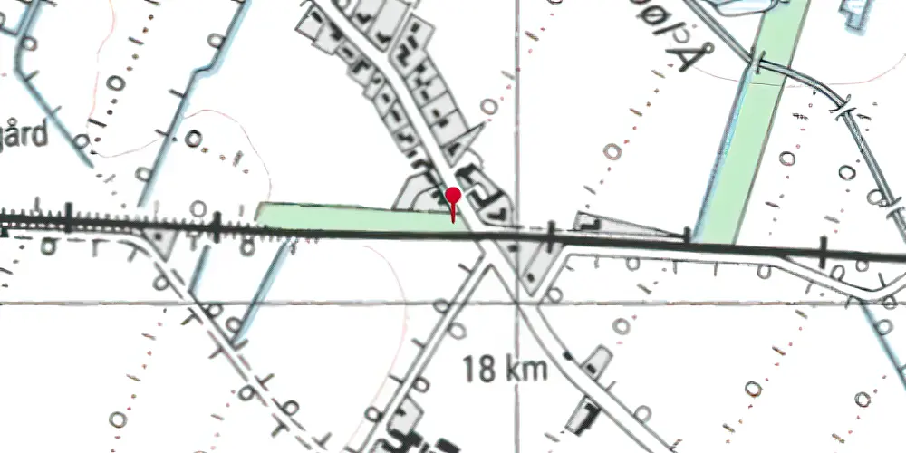 Historisk kort over Terkelsbøl Trinbræt med Sidespor