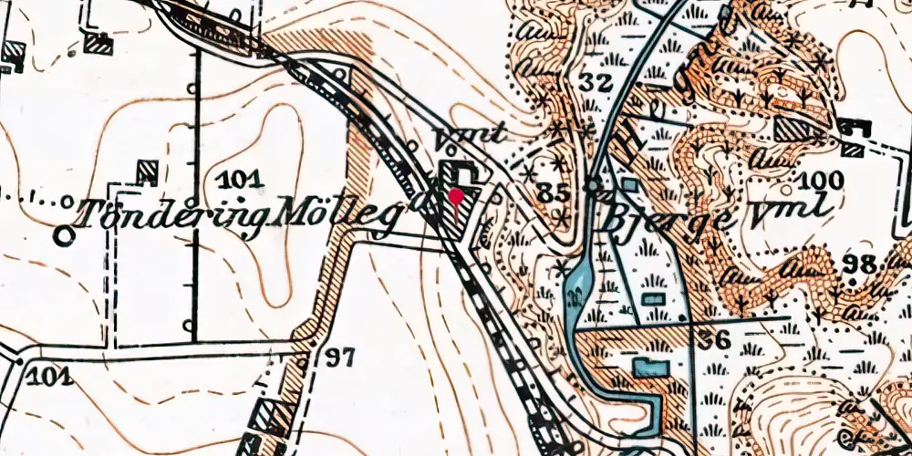 Historisk kort over Tinghøj Trinbræt