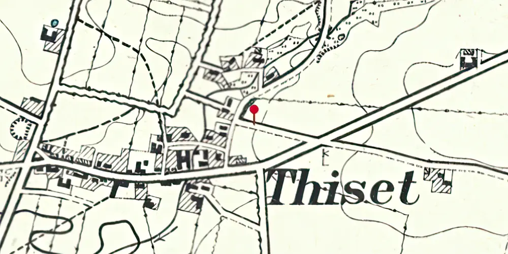 Historisk kort over Tiset Trinbræt Historisk kort over Tiset Trinbræt