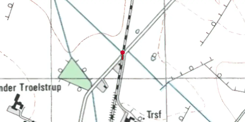 Historisk kort over Troelstrup Trinbræt