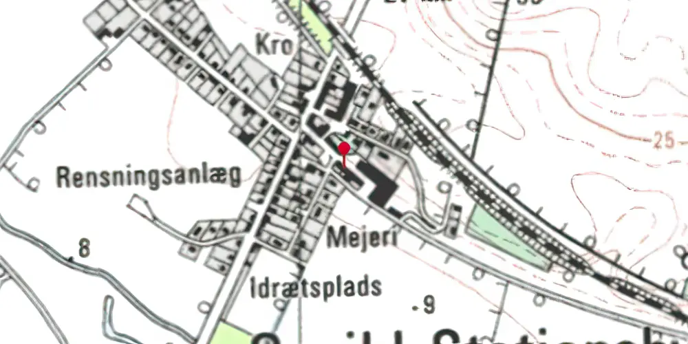 Historisk kort over Onsild Station