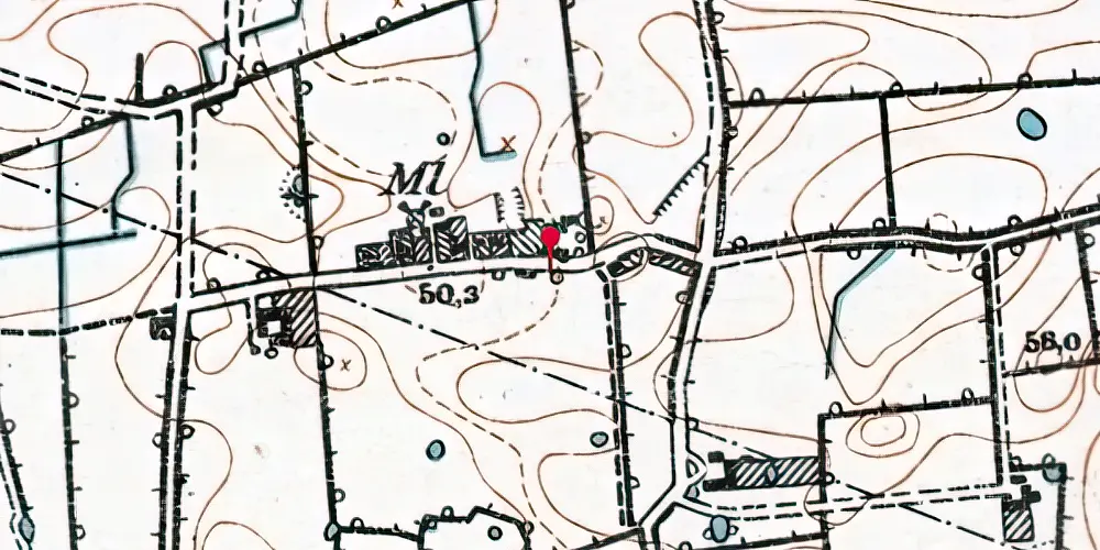 Historisk kort over Tumbøl Stationskro