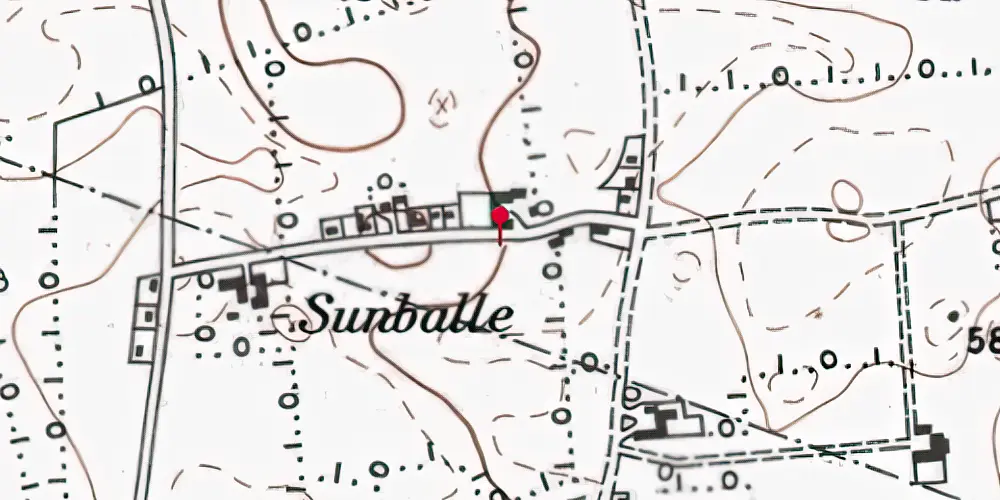 Historisk kort over Tumbøl Stationskro