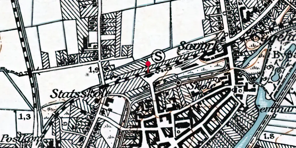 Historisk kort over Tønder Øst Station Historisk kort over Tønder Øst Station